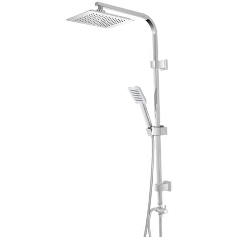 Colonna doccia completa cromata in acciaio inox design quadrato