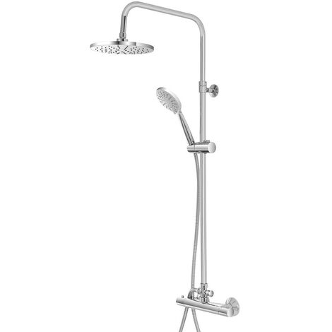 Colonna doccia con altezza regolabile e soffione tondo Platinum Feridras