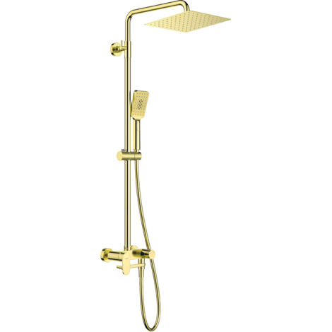 Colonna doccia con miscelatore per vasca da bagno e bocca movibile finitura oro - Montain