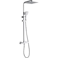 Colonna Doccia Con Miscelatore Separato.Colonna Doccia Con Miscelatore Termostatico In Acciao Inox Con 25cm Soffione A Pioggia E Doccetta Sistema Doccia Antiscottatura Con Ugelli Anticalcare Kalamo0603 Nvtb806 1