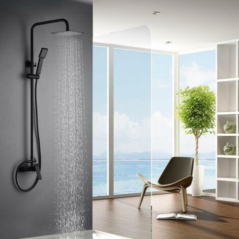 Colonna doccia con monocomando  Modello ART  Getto di dimensioni standard  Colore nero finitura opaca [IMEX®]