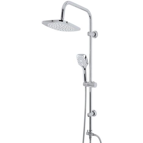 Colonna doccia cromata H 105 cm con deviatore in ottone