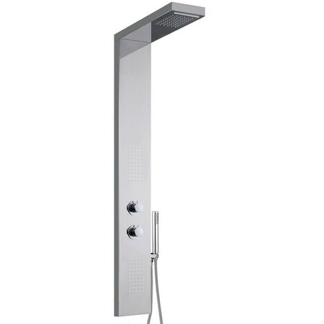 Colonna Doccia ERMES - 140x20x4 cm - Inox cromato con Miscelatore Meccanico e Deviatore Incorporati