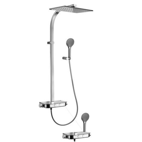 Colonna doccia fissa rettangolare Paffoni Moby ZCOL668CRAG  Cromato - Metallo