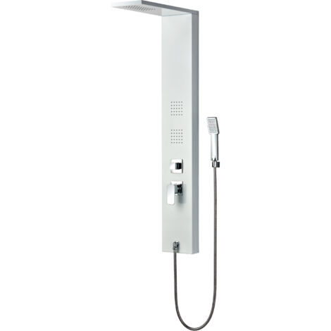 Colonna Doccia Idromassaggio K2O Lusso Calm 20x7x130cm con 2 Getti, Doccetta a Mano, Effetto Pioggia e Beccucci Anticalcare