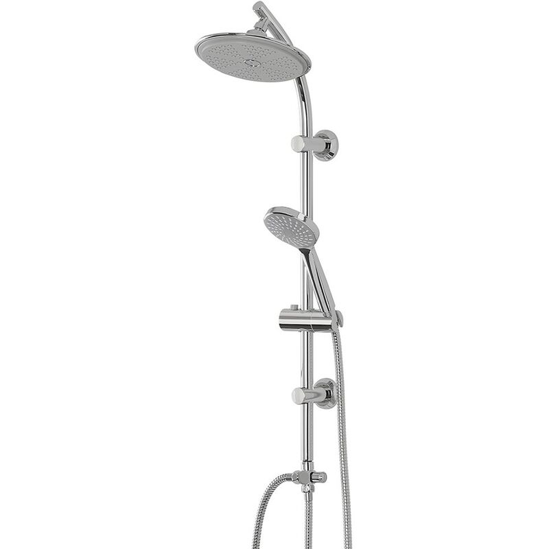 Image of Feridras - Colonna doccia con deviatore in acciaio cromato design tondo