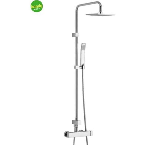 Colonna doccia in acciaio cromato fissa con doccia e doccetta modello level plus cromata PAFFONI