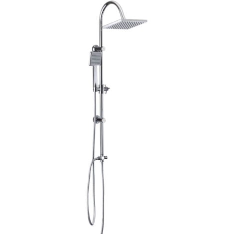 ARCDESIGN SELECTION Colonna doccia in acciaio regolabile con deviatore doccetta e soffione quadrato 20X20 cm