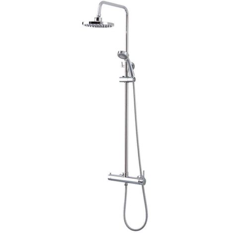 Colonna Doccia In Ottone Cromato Con Soffione E Doccetta