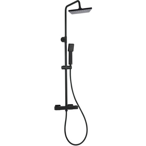 Colonna Doccia K2O Chillout Sea 83-119 cm Design Quadrato - Rubinetto Termostatico, Altezza Regolabile, Doccetta a Mano