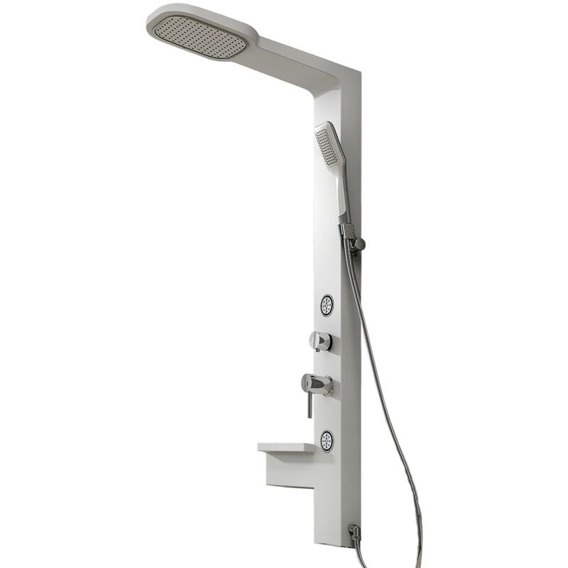 Colonna Doccia Fitness Shower.Colonna Doccia Magnetite Idromassaggio Multifunzione Con Mensola Argento Silver Ws 69810050