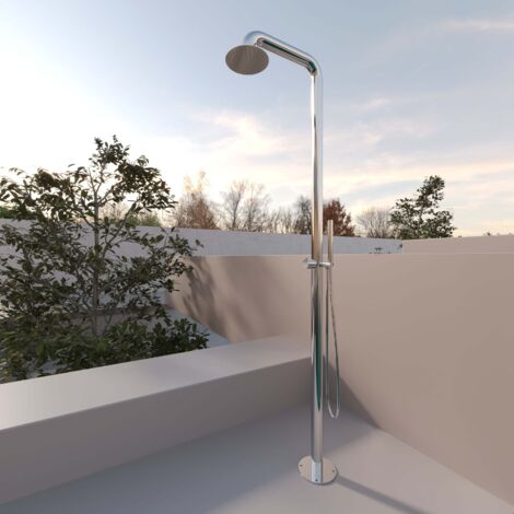 Colonna Doccia Per Esterno con Doccino in Acciaio Inox - Alba Plus