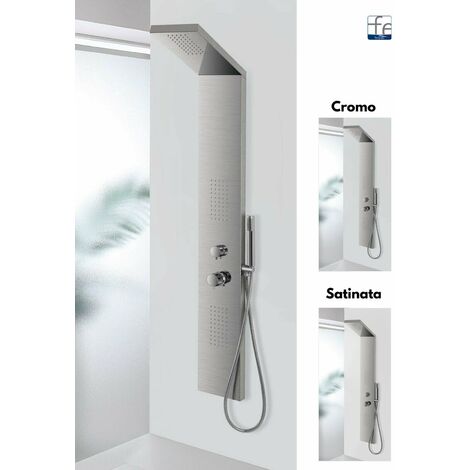 Colonna doccia da esterno con doccino acciaio antimpronta - Saturna