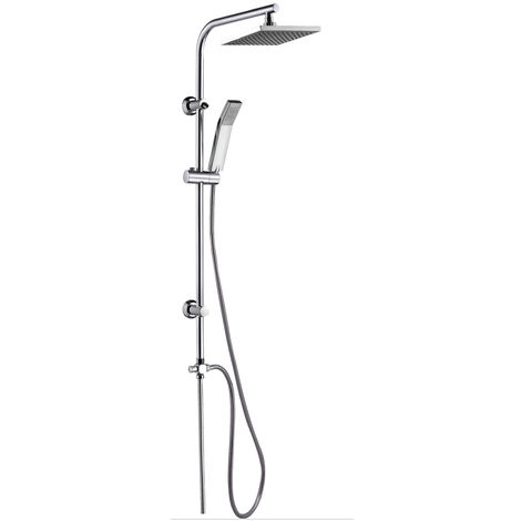 Colonna Doccia Con Soffione Fisso E Saliscendi Per Doccetta.Colonna Doccia Regolabile Da 100 Cm Con Soffione Quadrato E Doccetta Monogetto E Deviatore Modello Easy 03 Gysc1000360