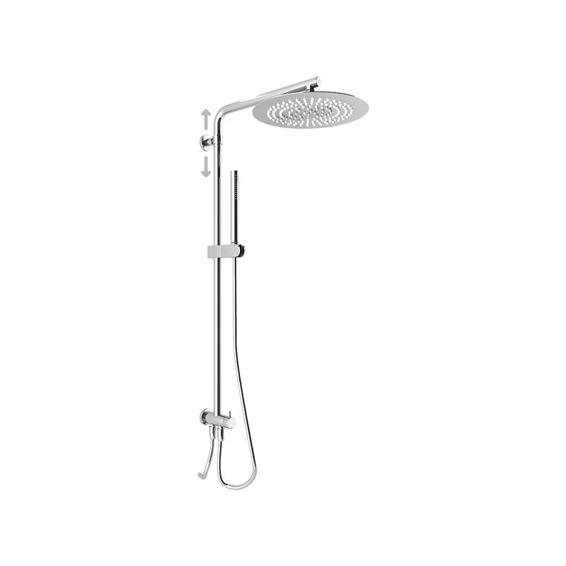 Colonna Doccia Con Miscelatore Manuale.Colonna Doccia Con Soffione Tondo O20 Cm E Presa D Acqua Con Flessibile Di Raccordo