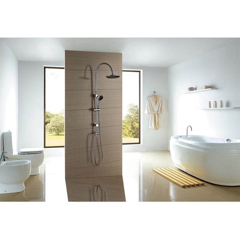 Colonna Doccia Fitness Shower.Colonna Doccia Serie Gru Con Soffione Di Diametro 20 Cm E Doccino 5 Funzioni Scacol0083cr