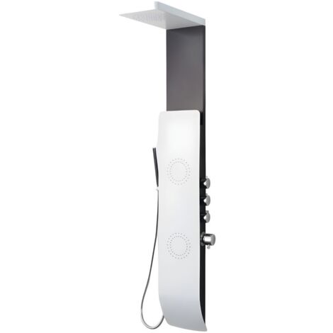 Colonna doccia tec alluminio bianco nero getti idro arredamento h150xl22 confezione 1