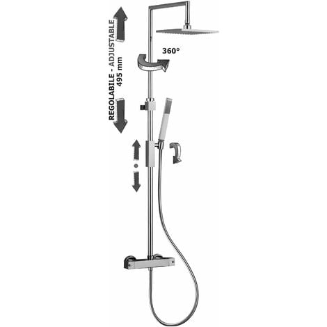 Colonna doccia termostatica modello quadro Paffoni LEVEL ZCOL655CR  Cromo