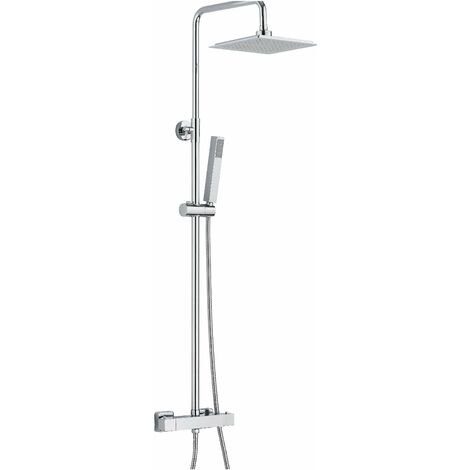 Colonna doccia termostatica versione quadra Damast 12449 Cromo - Termostatico