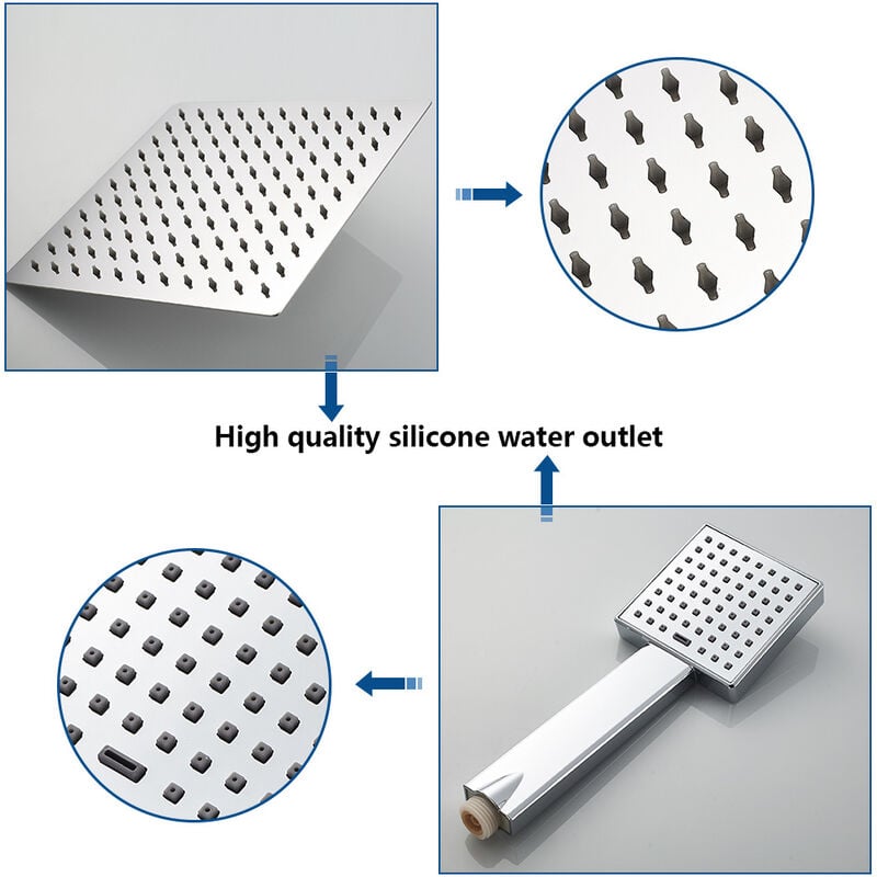 Colonna Doccia Con Miscelatore Separato.Colonna Doccia Termostatico Inox Con Miscelatore Con 10 Soffione A Pioggia E Doccetta Set Doccia Completa Con Ugelli Anticalcare Kalamo0717 Nvtb806