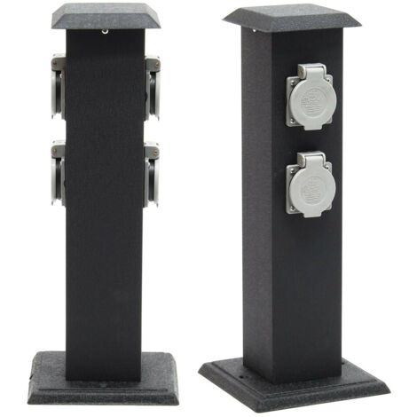 Colonna energetica con 4 prese elettriche da esterno in metallo IP44 giardino 160002283