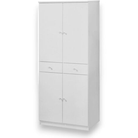Colonna mobile bagno 68x34xH150 cm in legno laccato con quattro ante e due cassetti