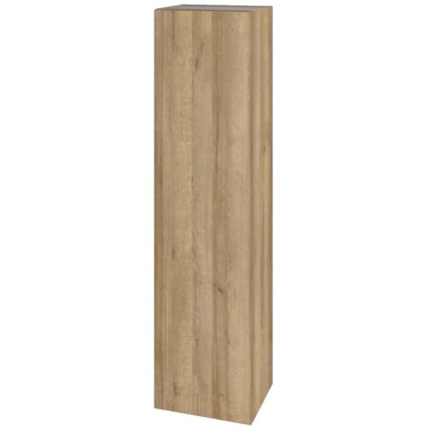 colonna pensile sospesa decor bagno con 1 anta colore rovere farnia, 35x28x138 cm