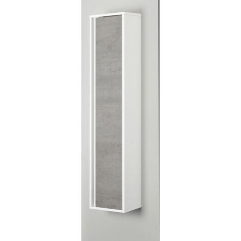 colonna pensile sospesa"fabula" bianco e cemento, 30x24x150 cm