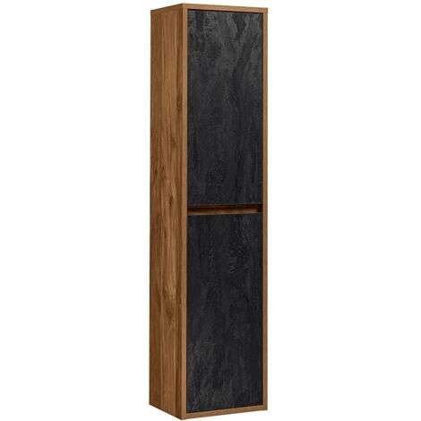 Colonna per bagno sospesa Naturale e Antracite H170 cm - TIKITKI