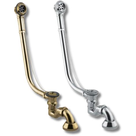 Colonna per vasca epoca con rifinitura cromo e bronzo -  Cromo
