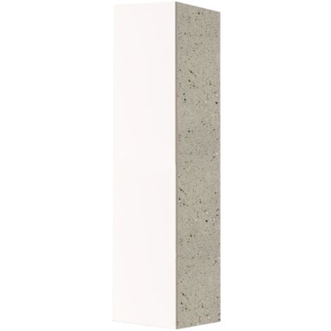 Colonna portascope in legno a 1 anta Bianco e struttura Pietra