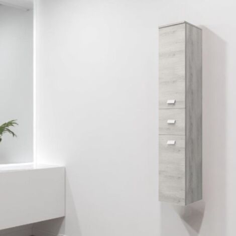 Colonna singola sospesa a 2 ante e 1 cassetto 182H Quercia Bianco