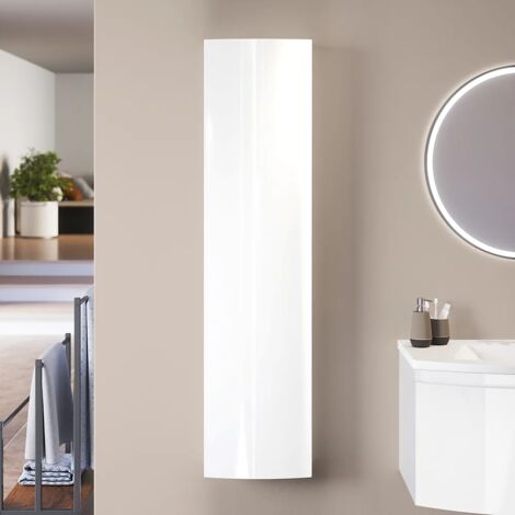 Colonna Sospesa 136 cm Bianco Lucido con Anta e Frontale Curvo Mod. Lula