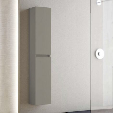 Colonna sospesa in legno a due ante H160 cm CUBE Creta Opaco