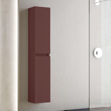 Colonna sospesa in legno a due ante H160 cm CUBE Ruggine Opaco