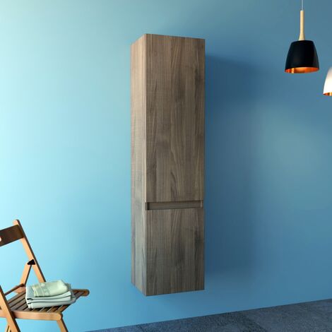 Colonna sospesa iseo pensile da bagno con anta made in italy versione destra finitura- noce tranché - confezione 1