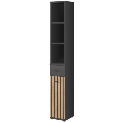 Colonne 2 Niveaux "Marco" 203cm Gris & Naturel