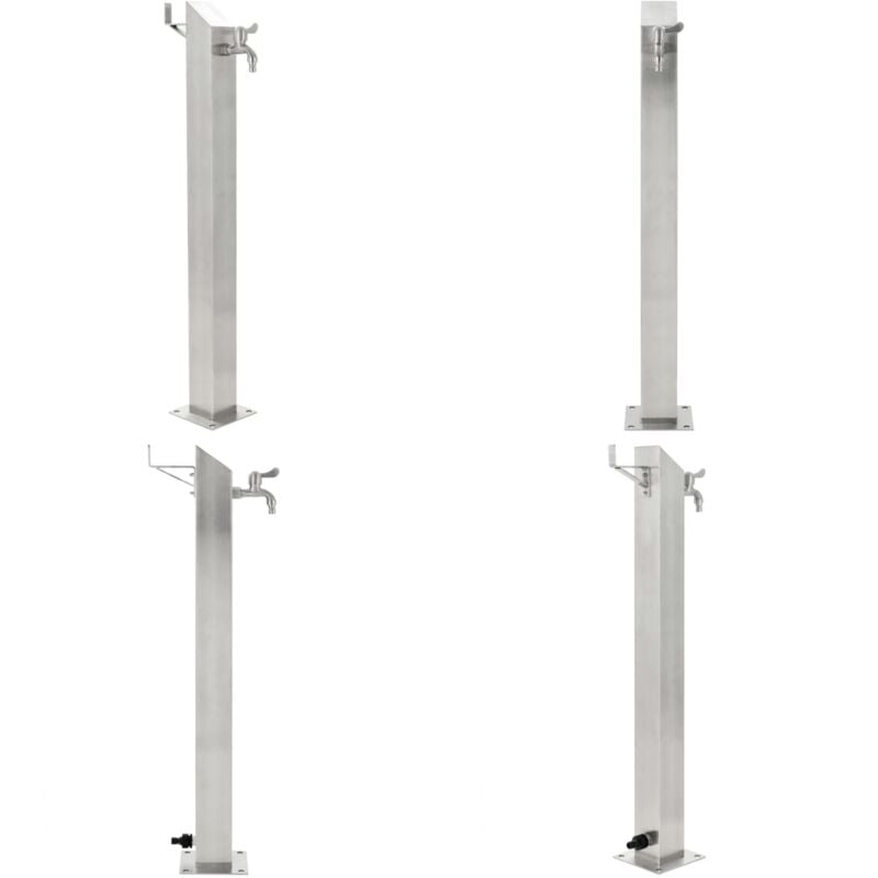 Vidaxl - Colonne à eau de jardin carrée Acier inoxydable 95 cm - colonne à eau - colonnes à eau - Home & Living - Argent
