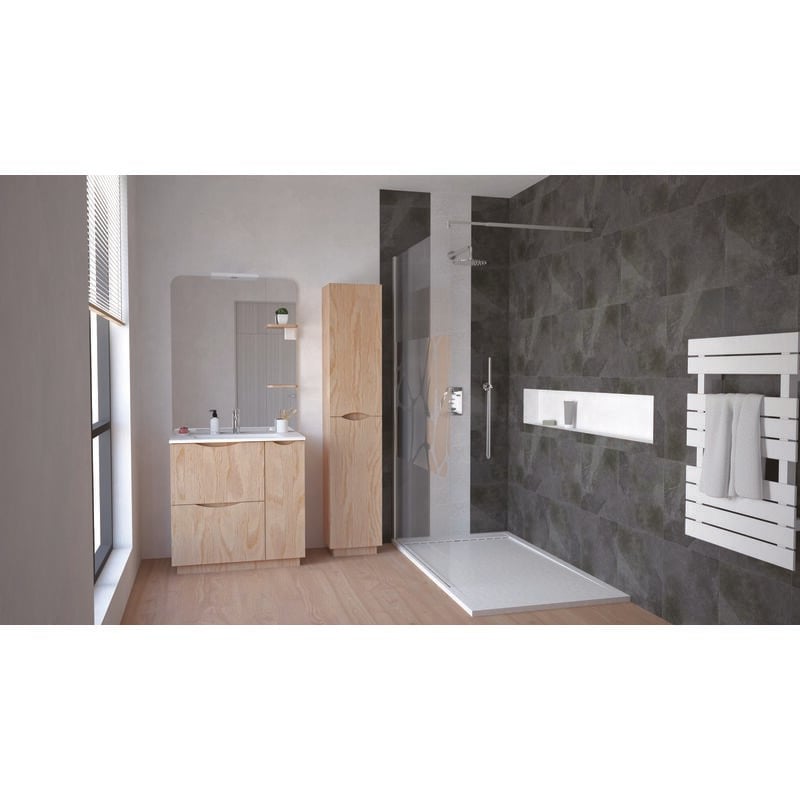 Ondee - Colonne de salle de bain à poser palermo - 35cm - Bois - mélaminé - Livré en kit