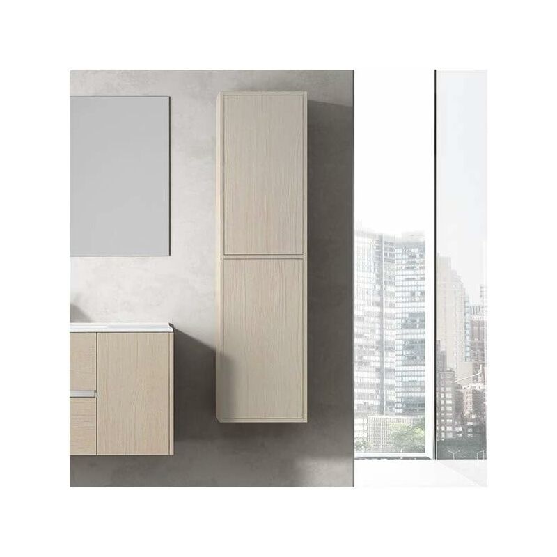 Colonne auxiliaire de salle de bains avec deux portes en 5 couleurs Crème