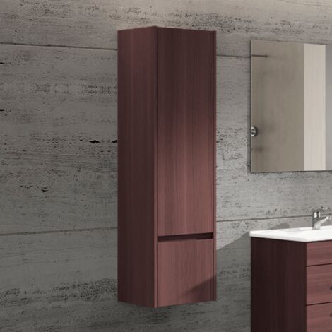 Colonne auxiliaire de salle de bains en 3 couleurs avec une porte et un tiroir 35X130X32 Frêne tea