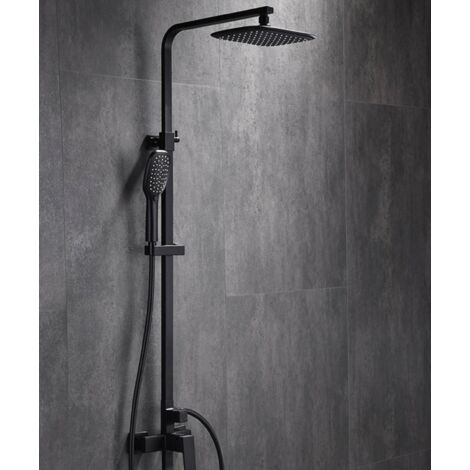 Colonne bain douche noire avec mitigeur - Léon