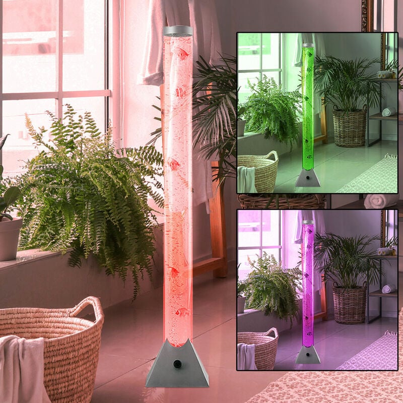 Etc-shop - Colonne à bulles Colonne d'eau à led Lampadaire de chambre à coucher Changeur de couleurs rvb Lampadaire déco avec poisson, plastique,