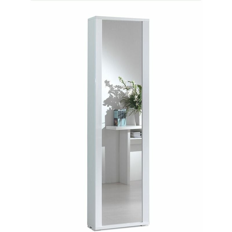 Terraneo - Colonne Container Polyvalent Miroir Cadre Blanche