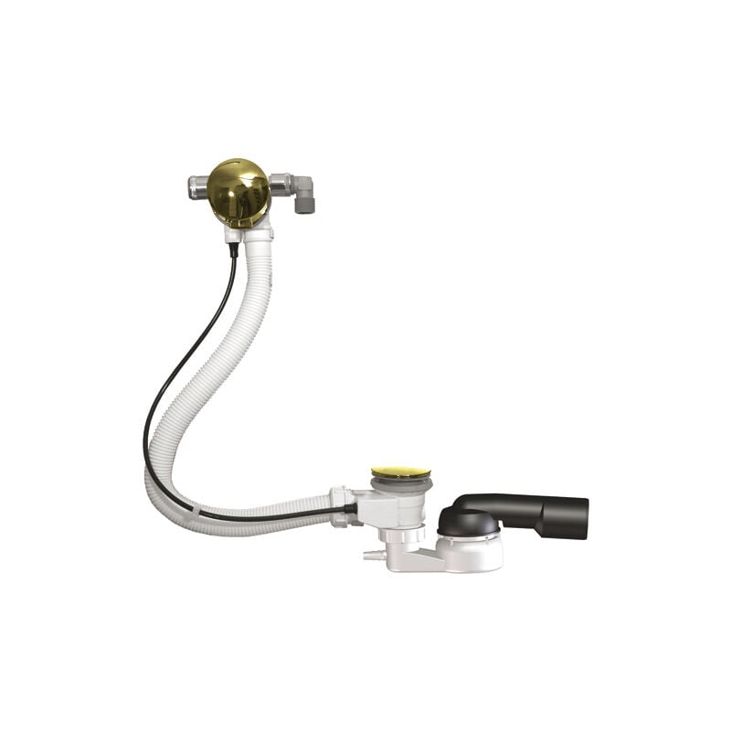 Colonne de bain automatique, arrivée d'eau intégrée 3/4', siphon HL500-6/4', câble Bowden 60cm, parties exposées laitonnées