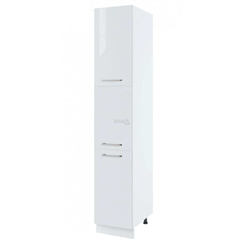 Cuisineandcie - Colonne de cuisine Bellissi Blanc Brillant 3 portes l 40 cm Type de poignee: Porte avec poignée apparente