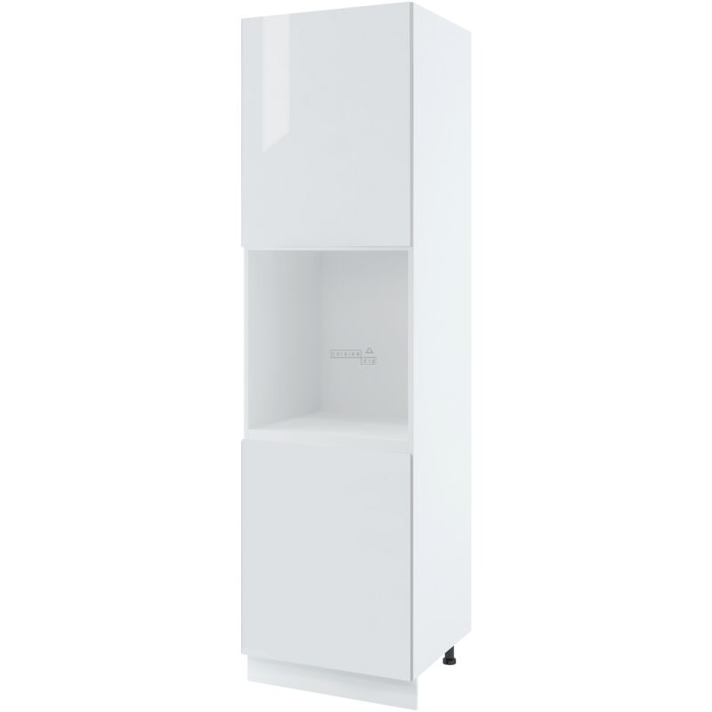 colonne de cuisine pour four encastrable bellissi blanc brillant 2 portes l 60 cm type de poignee: porte avec poignée intégrée