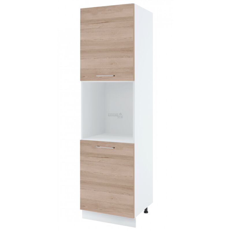 Colonne de cuisine pour four encastrable Bellissi Chene 2 portes l 60 cm Type de poignee: Porte avec poignée apparente - Couleur: Décor chêne naturel