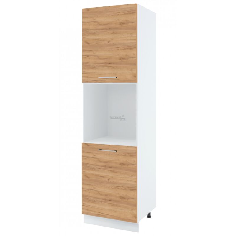 Cuisineandcie - Colonne de cuisine pour four encastrable Bellissi Chene 2 portes l 60 cm Type de poignee: Porte avec poignée apparente - Couleur: