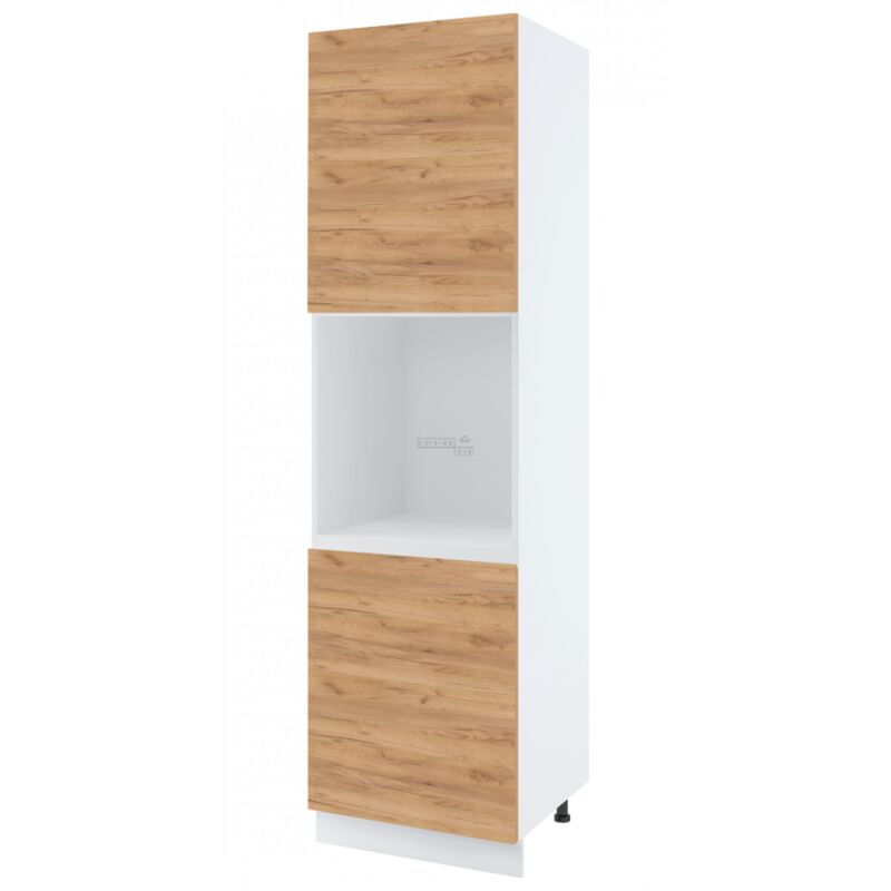 Cuisineandcie - Colonne de cuisine pour four encastrable Bellissi Chene 2 portes l 60 cm Type de poignee: Porte avec poignée integrée - Couleur: